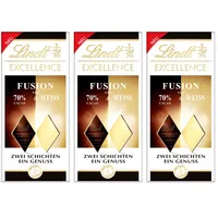 Lindt Excellence Fusion 70% & Weiß | 100g Schokoladentafel | Vegane Schokolade | Intensiver Kakao-Geschmack | Dunkle Schokolade (Packung mit 3)