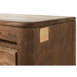 MASSIVMOEBEL24.DE Nachttisch Sheesham 50x35x50 smoked cherry gebeizt TORONTO #164