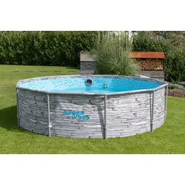 Summer Waves Active Frame Pool rund Set 305 x 76 cm steinoptik inkl. Filterpumpe