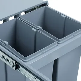 Relaxdays Einbaumülleimer 15 & 8 l Grau