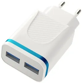 COFI Sunix Netzteil Schnell Ladegerät 2,1A Tragbares 2X USB Dual Port Fast Charge + 1,2m Micro-Usb Kabel Weiß