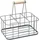 OEM KitchenCraft Living Nostalgia Metalldraht Milchflaschenkorb/Weinflaschenträger, Behälter Halter für 6 Glasmilchflaschen, 29 x 20 x 13 cm – Grau