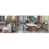 xl moebel gmbh Esszimmer Wohnzimmer Edelstahl Design Tische 180x90cm Luxus Möbel Esstisch Tisch - Weiß