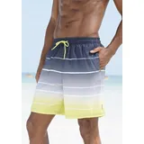 BENCH Badeshorts Sunset Grau/Gelb S
