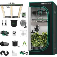 Mars Hydro - FC1500 Growzelt Komplettset Samsung 301H evo Led Grow Lampe Light Vollspektrum Dimmbarer Pflanzenlampe mit Hydroponics 1680D 80X80X160cm