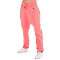 Haremshose WINSHAPE "UNISEX 4Pocket Pants WH13", Damen, Gr. S, Normalgrößen, rot (neon coral), 48% Baumwolle, 48% Polyester, 4% Elasthan, Hosen