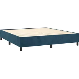 vidaXL Boxspringbett mit Matratze Dunkelblau 180x200 cm Samt