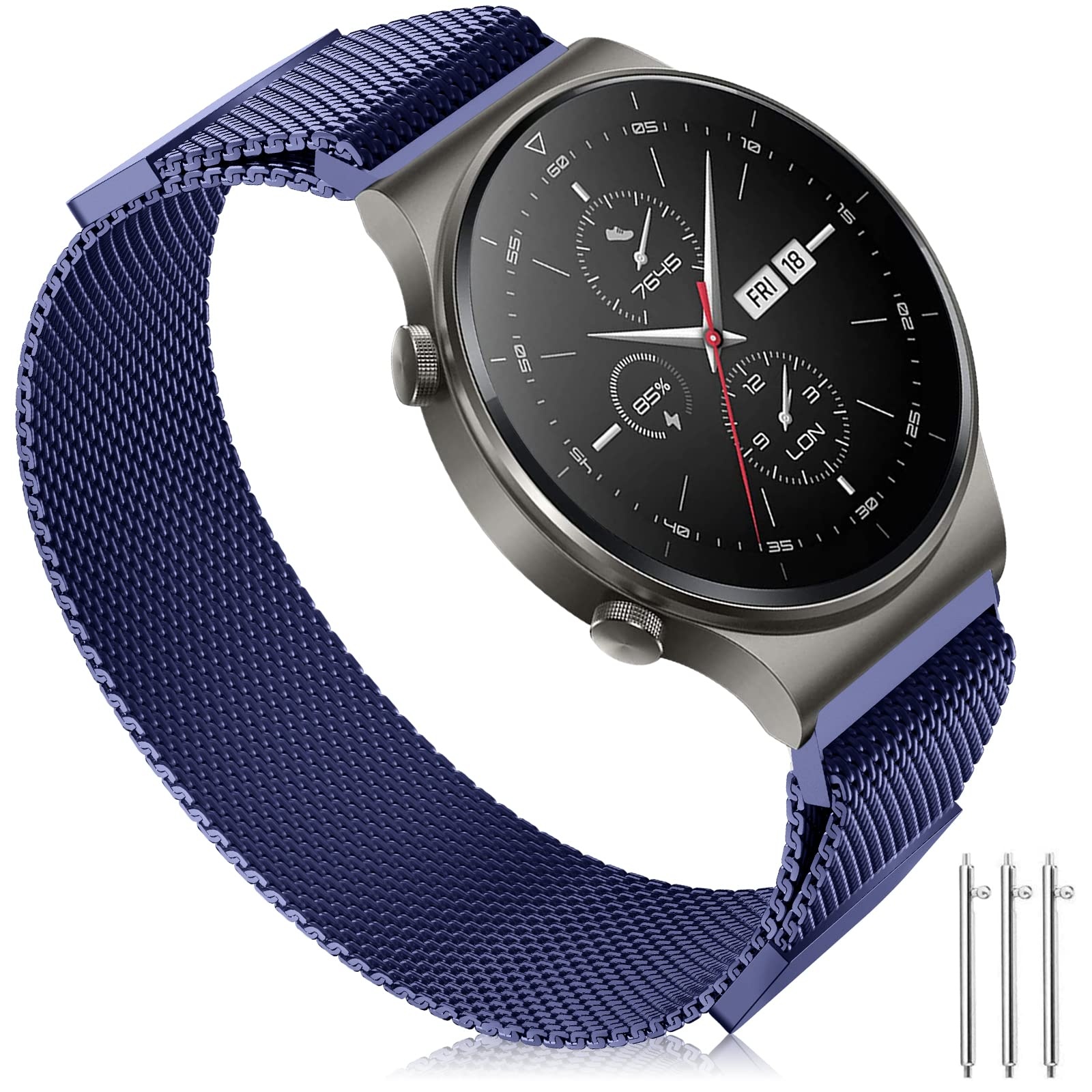 Armband Huawei Watch GT2 46mm/Huawei Watch GT2e Uhrenarmband, 22mm Mesh Edelstahl Ersatzband Doppelmagnet Armband für Huawei Watch GT2 Pro/Huawei Watch GT Active/Huawei Watch 3/3 Pro/Amazfit GTR 3/2