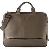 Harbour 2nd City Lights Aktentasche Leder 40 cm Laptopfach grau