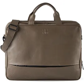 Harbour 2nd City Lights Aktentasche Leder 40 cm Laptopfach grau