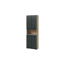 xonox.home Hochschrank Ice Nox Oak Nachbildung schwarz matt B/H/T: ca. 60x185x30 cm B: 60 H: 185