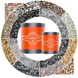 BEKATEQ Kieselsteine BK-600EP Steinteppich Set, (Set, 25kg Marmorkiesel + 1,5kg 2K Epoxy Kleber), Steinteppich Set Bodenbelag für 2qm, mit Epoxidharz Bindemittel schwarz