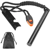 Feuerstahl Outdoor mit Paracord Griff, Feuerstahl XXL, Feuerstein Survival Set, Ferro Rod, Magnesium Feuerstarter, Feuerstab Outdoor, Feuereisen mit Feuerstein, Feueranzünder Set für Bushcraft/Camping