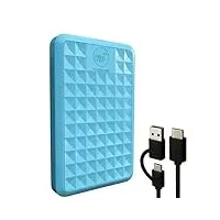 ModusTech Facet 1TB Externe Festplatte Tragbar USB-C/USB 3.1 5Gbps — Kompakte High Speed HDD für Backup, Datensicherung, Gaming, PC, Mac, Laptop, PS4, Xbox, Smart TV Blau