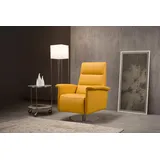 Egoitaliano Relaxsessel Kelly Leder 83 x 105 x 92 cm Gelb drehbar mit manueller Relaxfunktion