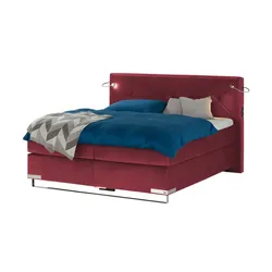 Musterring Boxspringbett Premiumversion Dubai ¦ rot ¦ Maße (cm): B: 217 H: 124