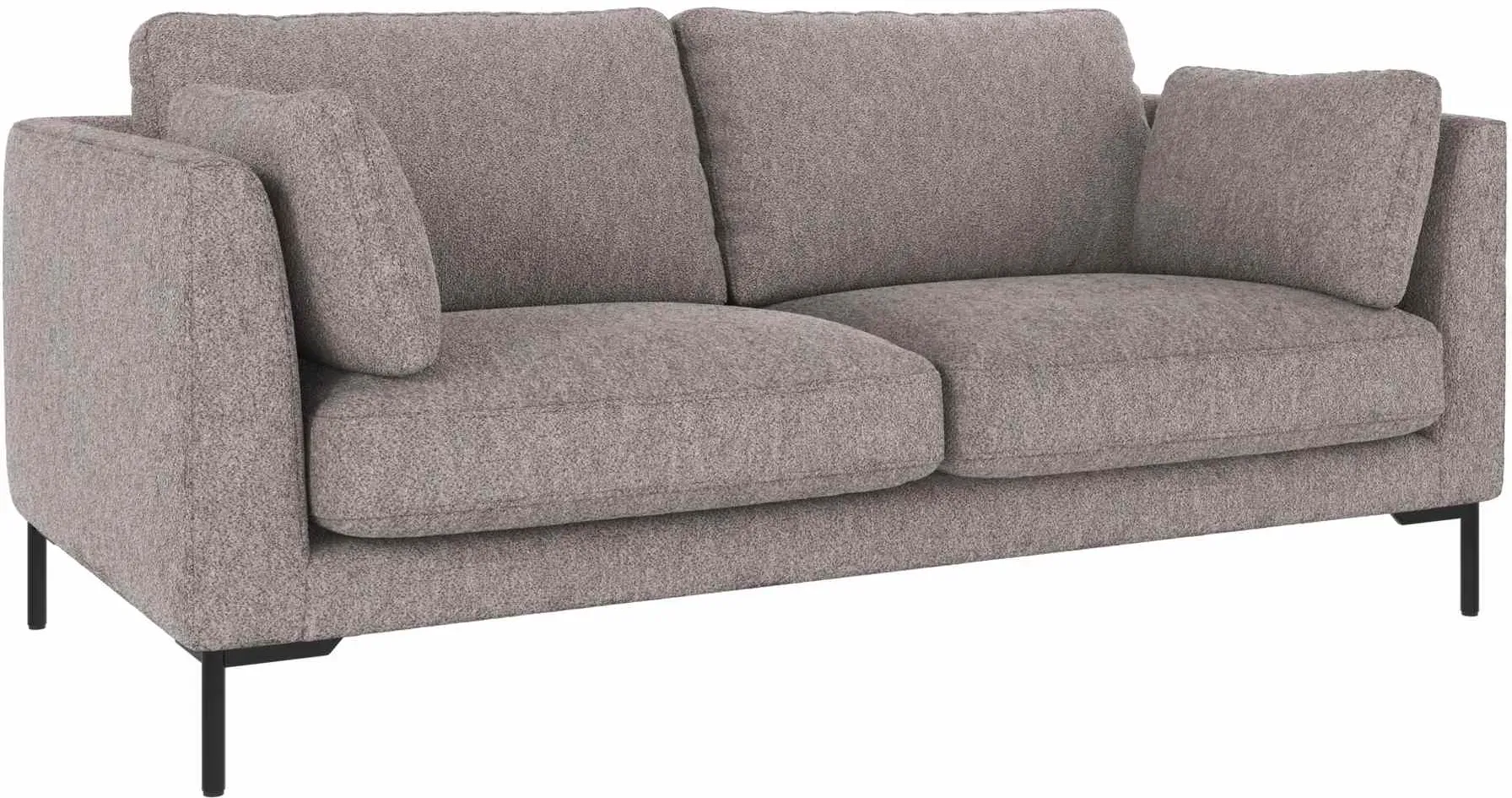 Sofa Corwin 2,5-Sitzer mit Bezug aus Stoff Alice, klassischer Stil, grau, Metallfüße