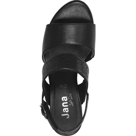 Jana Damen Sandalen mit Absatz Festlich Vegan, Schwarz (Black), 39 EU