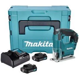 Makita JV 101 DSAJ Akku Stichsäge 12 V max. 65 mm + 2x Akku 2,0 Ah + Ladegerät + Makpac