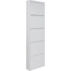 Schuhschrank SPINDER DESIGN "Billi", weiß, B:50cm H:169cm T:15cm, Metall, Schränke, Metall, Breite 50 cm