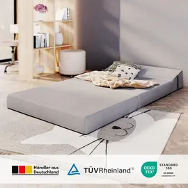 Fdm Klappmatratze Suzi Maxi 120x200 cm Kaltschaum, Gästematratze Höhe 14 cm Härtegrad H3, Öko-Tex Allergikergeeignet Bezug Trinity Waschbar grau