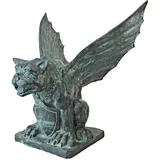 Design Toscano Bronzegartenfigur Geflügelter Wasserspeier von Neapel, bronze, 29 x 54,5 x 56 cm, PK2313