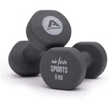 Apollo Hantel-Set Hantel 2er Set Kurzhantel Fitness Hanteln 2 kg bis 10 kg, (2er Set), Rutschfest und robust, für ein effektives Training! grau