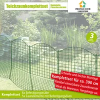 Teichzaun Oberbogen 11-teiliger - Dunkelgrün