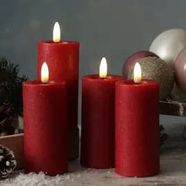 adilina LED Kerzenset LINA 12,5 cm rot 4 St.