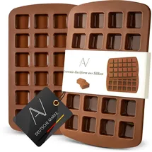 AVANA Brownie Backform aus Silikon (2er Set) BPA-Frei Antihaftbeschichtung Backblech Form 24er Brownieform