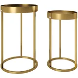 Phoenix Playboy Beistelltisch-Set »MARY«, Gold, Metall, 2-teilig, 39x63x39 cm, Wohnzimmer, Wohnzimmertische, Satztische