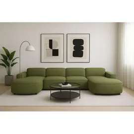 kaiser möbel Ecksofa Cursal Round U-Form – großes modulares Sofa mit sanften Rundungen, Einzelsofa grün