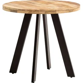 FineBuy Esstisch rund Ø 80 cm braun