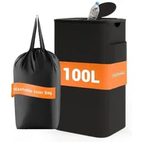 LuxusKollektion Müllsackständer Sammelbehälter Pfandflaschen Flaschensammler Altglas Schwarz 100L schwarz