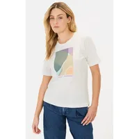 CAMEL ACTIVE T-Shirt mit Print in Weiß-Grau | Gr.: