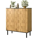 Okwish Schuhschrank 80 x 91 x 35 cm höhenverstellbar / beige
