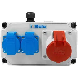 Baustromverteiler 2x16A 230V Schuko 1x16A CEE IP44 BALS ohne Sicherungen
