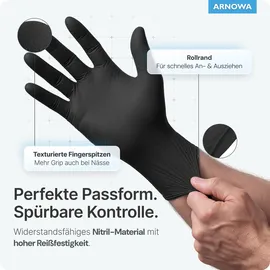 arnomed NITRIL MIDNIGHT BLACK Nitrilhandschuhe schwarz puderfrei 9/L