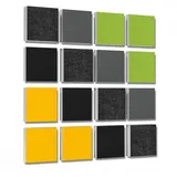 platino24 Akustikplatte 16 Elemente 3D-Set Colore Quadrat 27,5 x 27,5 cm Multicolore grau