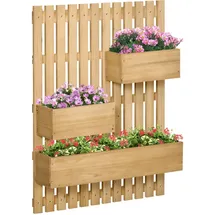 Outsunny Blumenkasten,, Natur, Holz, 16x80x60 cm