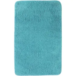 NYVI Badematte NYVISpa Lasalle  - Badezimmerteppich - Rutschfest, Saugfähig, Schnell Trocknend, Fußbodenheizung geeignet, Waschbar, Weich Farbe:Aqua;Größe:Badematte 50x80 cm