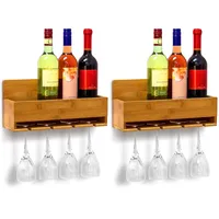 Relaxdays Weinregal 17 x 37 x 11,5 cm Natur