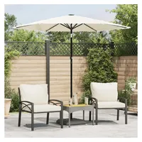 VidaXL Sonnenschirm mit Stahlmast Weiß 223x223x213 cm