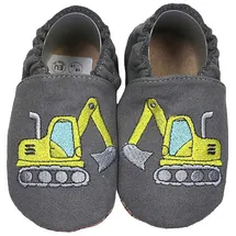 HOBEA-Germany Krabbelschuhe RecyStep Bagger grau 26/27 (21⁄2 - 3 Jahre) Gripwalksohle