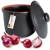 RÖMERTOPF Römertopf Frische-Topf MAXI - Zwiebeln Aufbewahrung 2,8 Liter Schwarz