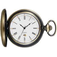Tiong Vintage Taschenuhr mit Kette römische Ziffern Skala Einzigartiger Quarz mit Kalender Taschenuhren Geburtstagsgeschenke