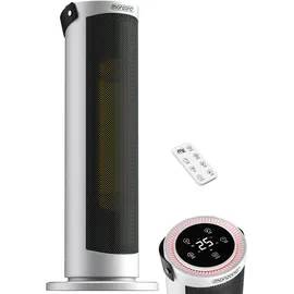 monzana Heizlüfter 2000W 4 Betriebsmodi 15-35°C Energiesparend 70° Oszillation Timer Leise Fernbedienung Elektroheizung Heizstrahler weiss