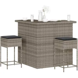 vidaXL Gartenbar Set 3-tlg. Grau