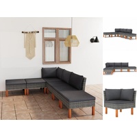 vidaXL Garten-Lounge-Set 6-tlg. grau 3059715