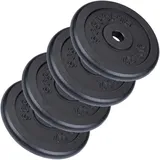 ScSPORTS® Hantelscheiben - Set 15/20/30/40/60kg, 30/31mm Bohrung, Gusseisen, Schwarz - Hantelscheiben-Set, Gewichtsscheiben, Hantelgewichte, Fitness Scheiben, Gewichte für Hantel (30 KG (4 x 7.5 kg))